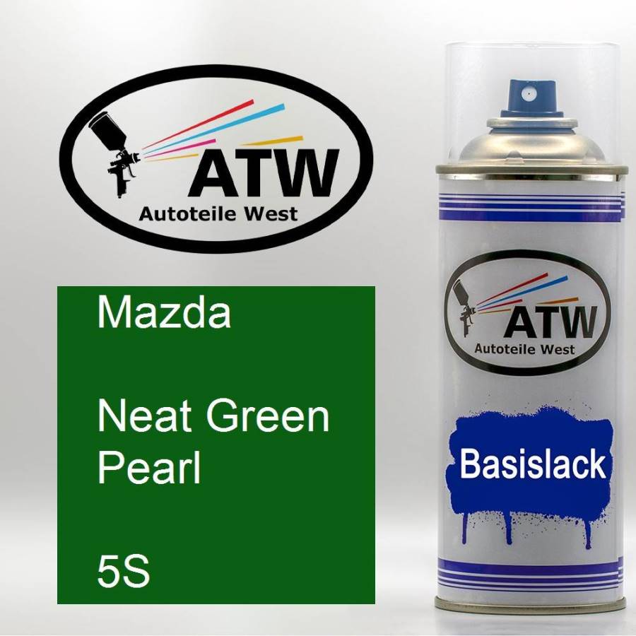Mazda, Neat Green Pearl, 5S: 400ml Sprühdose, von ATW Autoteile West.